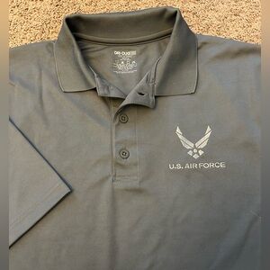 U.S. Air Force by Dri-Duke Embroidered Men's Polo — Grey Shirt size M